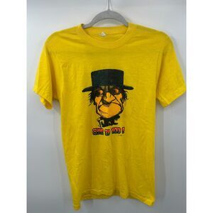 VTG 70s Single Stitch Cartoon Graphic T-Shirt Medium Yellow 50/50  Same to You
